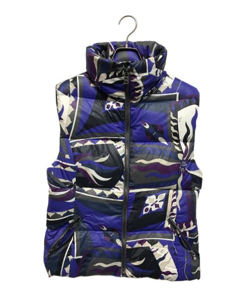 Emilio Pucci（エミリオ プッチ）Emilio Pucci (エミリオ プッチ) ダウンベスト ブルー サイズ:Lの古着・服飾アイテム