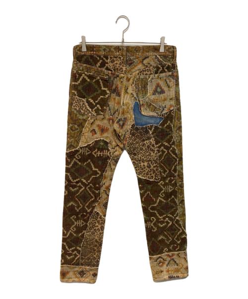 KAPITAL KOUNTRY（キャピタルカントリー）KAPITAL KOUNTRY (キャピタルカントリー) コーデュロイパッチワークパンツ ブラウン サイズ:W34の古着・服飾アイテム