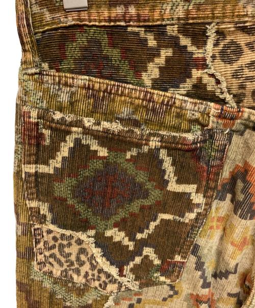 KAPITAL KOUNTRY（キャピタルカントリー）KAPITAL KOUNTRY (キャピタルカントリー) コーデュロイパッチワークパンツ ブラウン サイズ:W34の古着・服飾アイテム