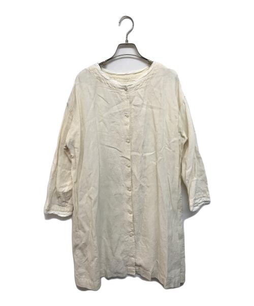 nest Robe（ネストローブ）nest Robe (ネストローブ) リネンシャツワンピース アイボリー サイズ:-の古着・服飾アイテム