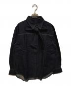 Q.anosキュアノス）の古着「ボウタイデニムシャツ」｜インディゴ