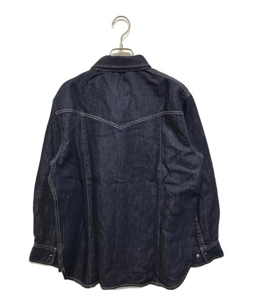 Q.anos（キュアノス）Q.anos (キュアノス) ボウタイデニムシャツ インディゴ サイズ:Freeの古着・服飾アイテム