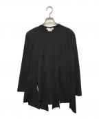 COMME des GARCONSコムデギャルソン）の古着「アシンメトリーフリンジカットソー」｜ブラック