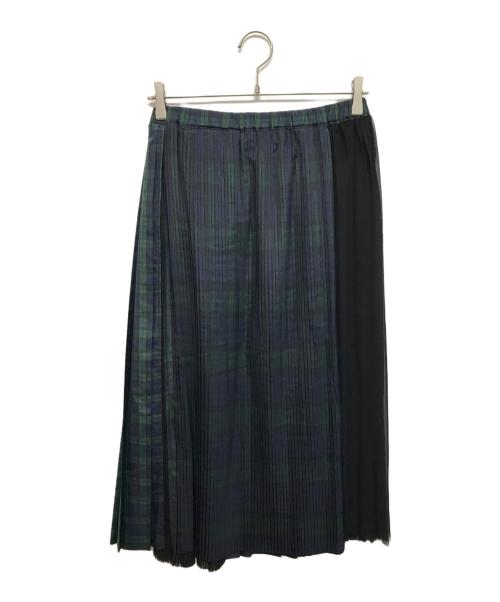 TAO COMME des GARCONS（タオ コムデギャルソン）TAO COMME des GARCONS (タオ コムデギャルソン) タータンチェック プリーツスカート ブラック×グリーン サイズ:SIZE Mの古着・服飾アイテム