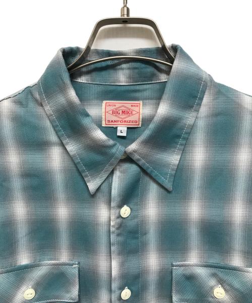 BIG MIKE（ビックマイク）BIG MIKE (ビックマイク) オンブレチェック シャツ ブルー サイズ:SIZE Lの古着・服飾アイテム
