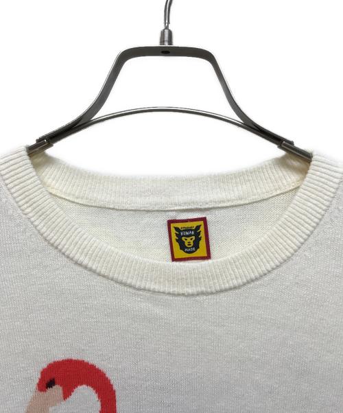 HUMAN MADE（ヒューマンメイド）HUMAN MADE (ヒューマンメイド) FLAMINGO KNIT SWEATER ホワイト サイズ:XLの古着・服飾アイテム
