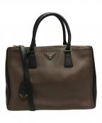 PRADAプラダ）の古着「ガレリアレザー 2WAYハンドバッグ」｜ブラウン×ブラック