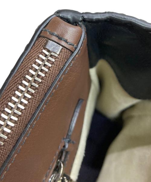 PRADA（プラダ）PRADA (プラダ) ガレリアレザー 2WAYハンドバッグ ブラウン×ブラックの古着・服飾アイテム