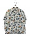）の古着「90s総柄シャツ」｜ブルー