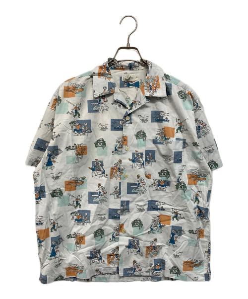 J.CREW（ジェイクルー）J.CREW (ジェイクルー) 90s総柄シャツ ブルー サイズ:Sの古着・服飾アイテム