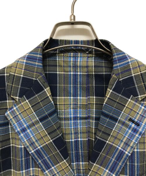 BEAMS F（ビームスエフ）BEAMS F (ビームスエフ) 25SS NEW EASY シアサッカータータンチェックジャケット ネイビー サイズ:SIZE 46の古着・服飾アイテム