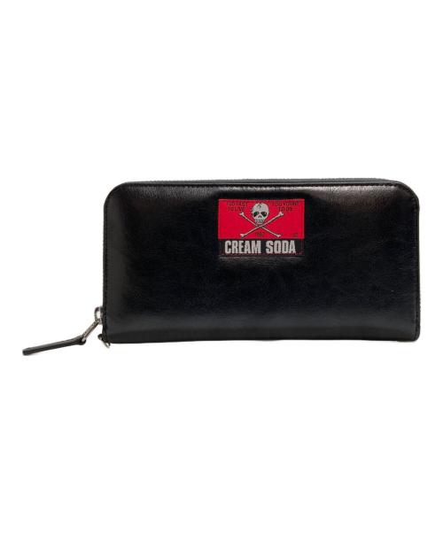 CREAM SODA（クリームソーダ）CREAM SODA (クリームソーダ) ラウンドジップ長財布 ブラックの古着・服飾アイテム
