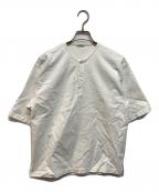 AURALEEオーラリー）の古着「STAND UP HENLEY NECK TEE」｜ホワイト