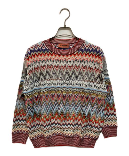 missoni（ミッソーニ）MISSONI (ミッソーニ) ジグザグシアーニット マルチカラー サイズ:40の古着・服飾アイテム