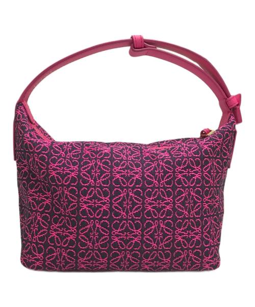 LOEWE（ロエベ）LOEWE (ロエベ) キュービィバッグ スモール ジャガード アナグラム ハンドバッグ ピンクの古着・服飾アイテム