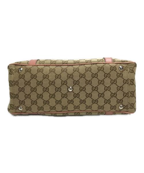 GUCCI（グッチ）GUCCI (グッチ) GGキャンバスミニボストン ピンク×ブラウンの古着・服飾アイテム