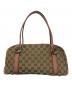 GUCCI (グッチ) GGキャンバスミニボストン ピンク×ブラウン：55000円