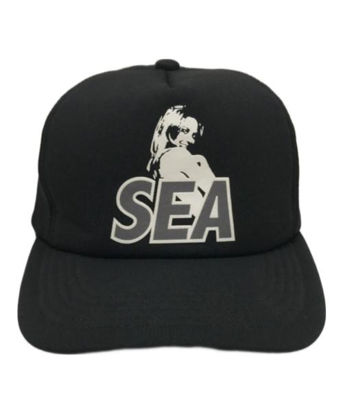 Hysteric Glamour（ヒステリックグラマー）Hysteric Glamour (ヒステリックグラマー) WIND AND SEA (ウィンダンシー) メッシュキャップ ブラックの古着・服飾アイテム