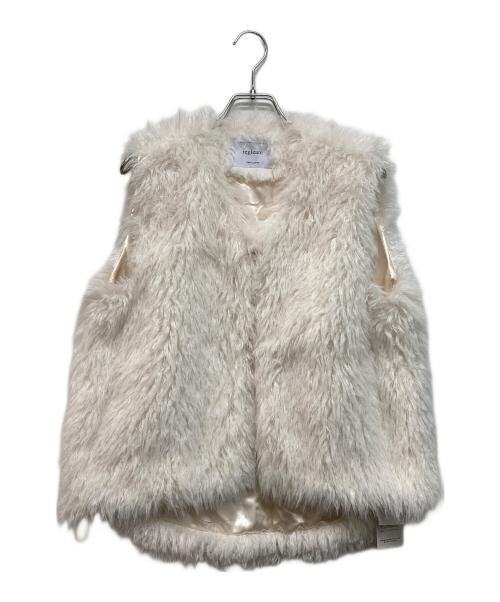 regleam（リグリーム）regleam (リグリーム) DRAWSTRING FUR VEST ホワイト サイズ:Free 未使用品の古着・服飾アイテム