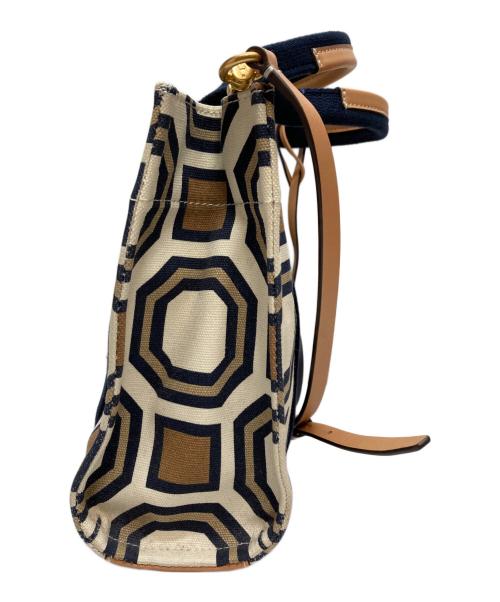 TORY BURCH（トリーバーチ）TORY BURCH (トリーバーチ) オクタゴン2WAYキャンバスバッグ ベージュの古着・服飾アイテム
