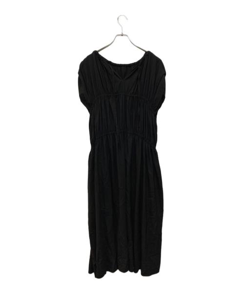 LOHEN（ローヘン）LOHEN (ローヘン) ギャザーティアード ロングワンピース ブラック サイズ:Freeの古着・服飾アイテム