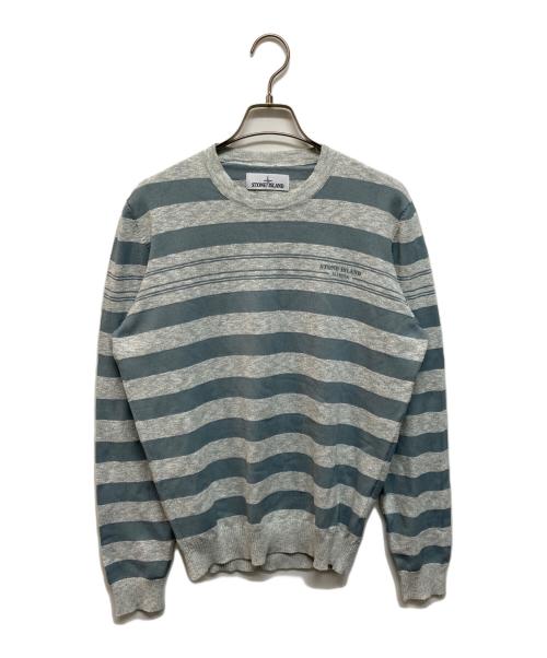 STONE ISLAND（ストーンアイランド）STONE ISLAND (ストーンアイランド) MARINAボーダーニット ブルー サイズ:Mの古着・服飾アイテム