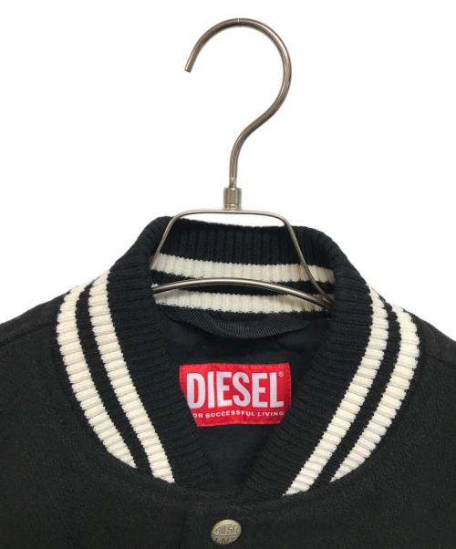 DIESEL（ディーゼル）DIESEL (ディーゼル) L-FRANZバーシティジャケット ブラック×ホワイト サイズ:44の古着・服飾アイテム