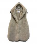 MARIED'ORマリードール）の古着「フード付きエコファーベスト」｜ベージュ