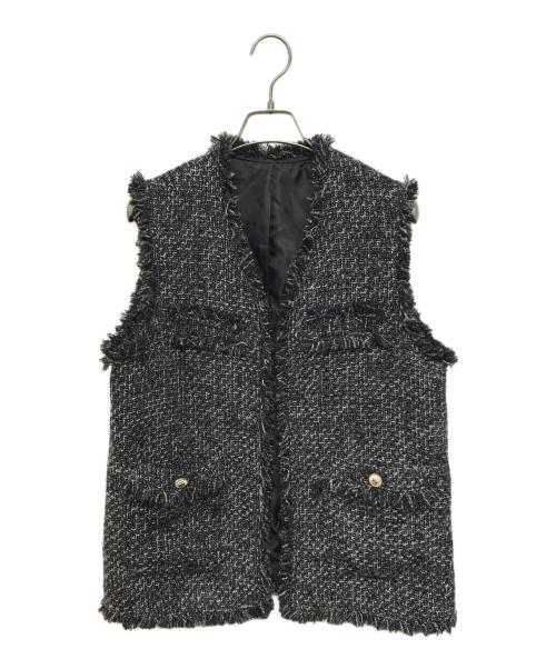 N.NATURAL BEAUTY BASIC（エヌ ナチュラルビューティーベーシック）N.NATURAL BEAUTY BASIC (エヌ ナチュラルビューティーベーシック) ツイードジレ ブラック サイズ:Mの古着・服飾アイテム