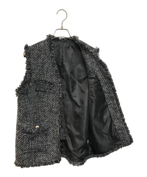 N.NATURAL BEAUTY BASIC（エヌ ナチュラルビューティーベーシック）N.NATURAL BEAUTY BASIC (エヌ ナチュラルビューティーベーシック) ツイードジレ ブラック サイズ:Mの古着・服飾アイテム