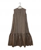 UNTITLEDアンタイトル）の古着「ストライプワンピース」｜ブラウン