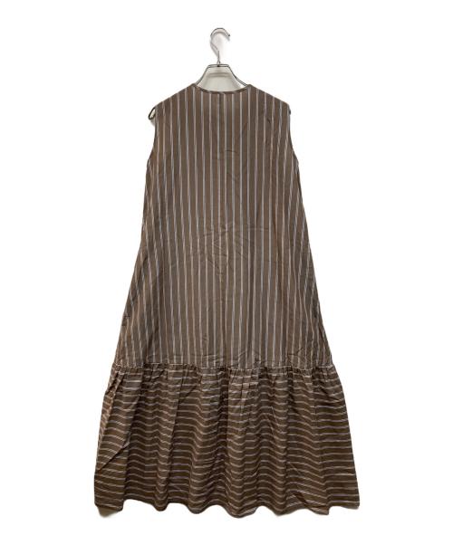 UNTITLED（アンタイトル）UNTITLED (アンタイトル) ストライプワンピース ブラウン サイズ:SIZE 0 未使用品の古着・服飾アイテム