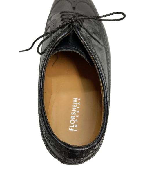 FLORSHEIM Imperial（フローシャイムインペリアル）FLORSHEIM Imperial (フローシャイムインペリアル) ロングウイングチップシューズ ブラック サイズ:SIZE 9 1/2の古着・服飾アイテム