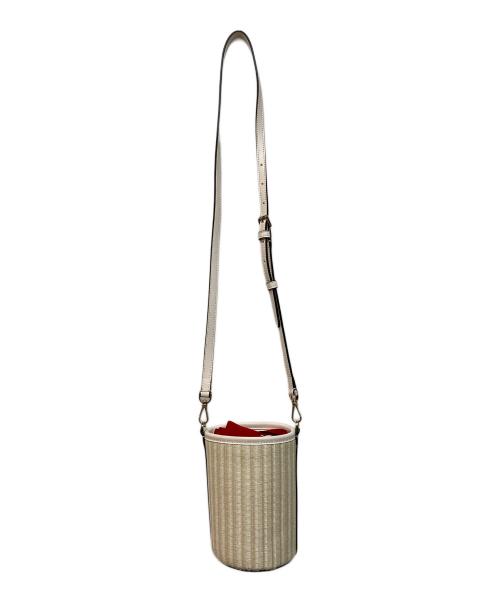 Kate Spade（ケイトスペード）Kate Spade (ケイトスペード) ドッティ エンブロイダード ストロー シリンダー クロスボディ ホワイトの古着・服飾アイテム