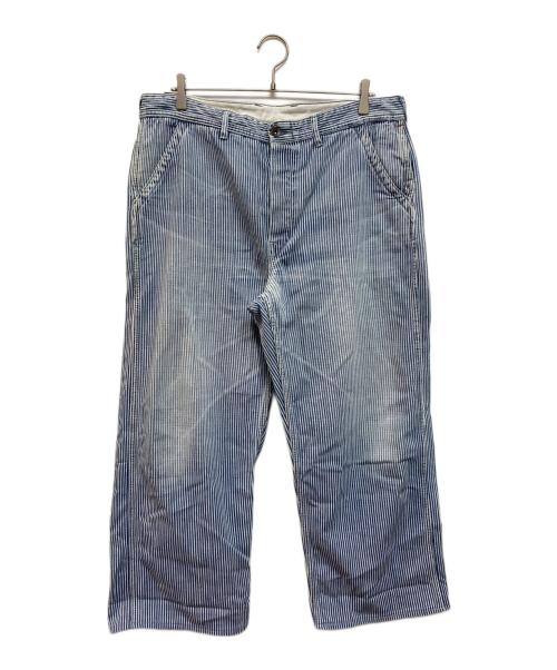 45R（フォーティファイブ・アール）45R (フォーティファイブ・アール) ヒッコリーストライプワイドデニムパンツ インディゴ サイズ:36の古着・服飾アイテム