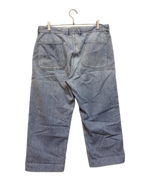 45R（フォーティファイブ・アール）45R (フォーティファイブ・アール) ヒッコリーストライプワイドデニムパンツ インディゴ サイズ:36の古着・服飾アイテム