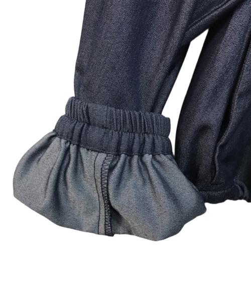 MICHEL KLEIN（ミッシェルクラン）MICHEL KLEIN (ミッシェルクラン) デニムライクノーカラーブルゾン/洗える インディゴ サイズ:38の古着・服飾アイテム