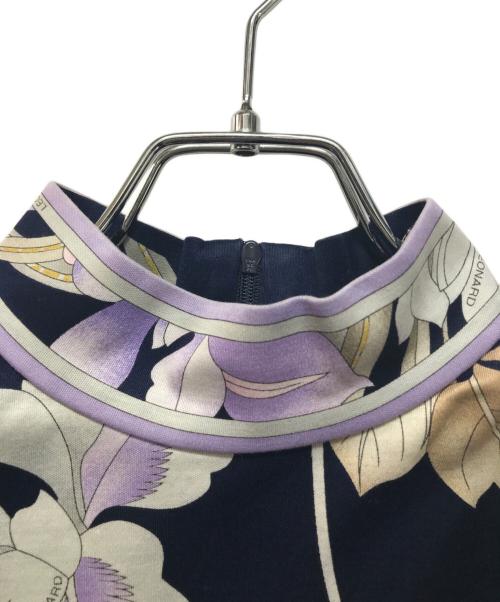 LEONARD（レオナール）LEONARD (レオナール) 花柄ハイネックカットソー ネイビー サイズ:Lの古着・服飾アイテム