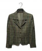 PLEATS PLEASEプリーツプリーズ）の古着「グレンチェックプリーツジャケット」｜ブラウン