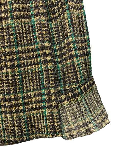 PLEATS PLEASE（プリーツプリーズ）PLEATS PLEASE (プリーツプリーズ) グレンチェックプリーツジャケット ブラウン サイズ:SIZE 3の古着・服飾アイテム