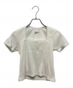 FUMIKA UCHIDAフミカウチダ）の古着「Eyelet Rib Stitch Square-neck T-shirt」｜ホワイト