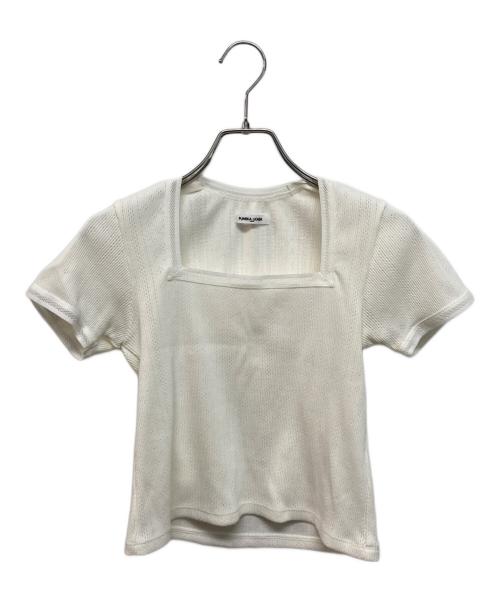 FUMIKA UCHIDA（フミカウチダ）FUMIKA UCHIDA (フミカウチダ) Eyelet Rib Stitch Square-neck T-shirt ホワイト サイズ:Mの古着・服飾アイテム