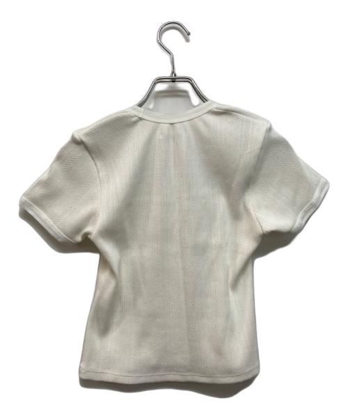 FUMIKA UCHIDA（フミカウチダ）FUMIKA UCHIDA (フミカウチダ) Eyelet Rib Stitch Square-neck T-shirt ホワイト サイズ:Mの古着・服飾アイテム