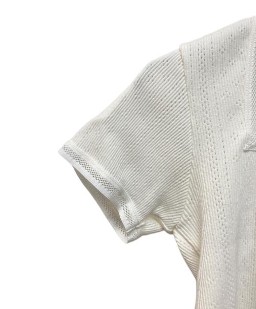 FUMIKA UCHIDA（フミカウチダ）FUMIKA UCHIDA (フミカウチダ) Eyelet Rib Stitch Square-neck T-shirt ホワイト サイズ:Mの古着・服飾アイテム