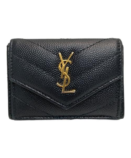 Saint Laurent Paris（サンローランパリ）Saint Laurent Paris (サンローランパリ) 3つ折り財布 ブラックの古着・服飾アイテム