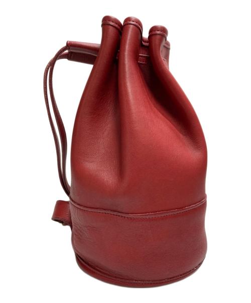 COACH（コーチ）COACH (コーチ) 巾着レザーショルダーバッグ レッドの古着・服飾アイテム