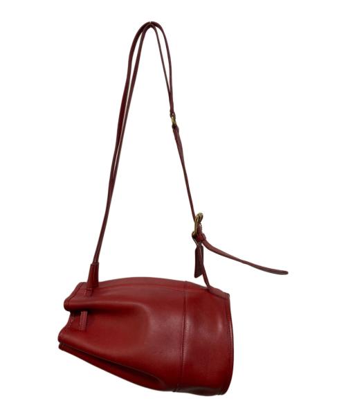 COACH（コーチ）COACH (コーチ) 巾着レザーショルダーバッグ レッドの古着・服飾アイテム