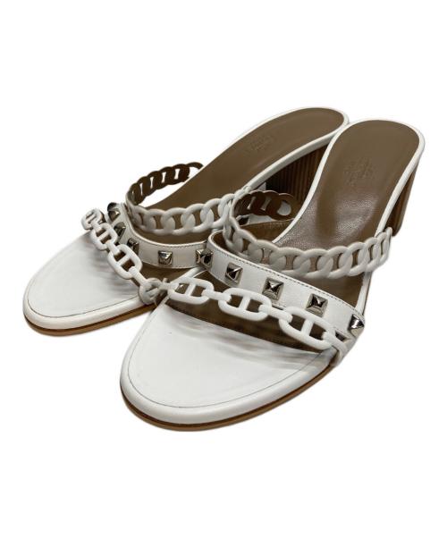 HERMES（エルメス）HERMES (エルメス) アジャッチオ サンダル ホワイト サイズ:38の古着・服飾アイテム