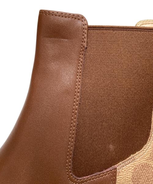 COACH（コーチ）COACH (コーチ) メレディス ブーティ・シグネチャー キャンバス ブラウン サイズ:7Cの古着・服飾アイテム