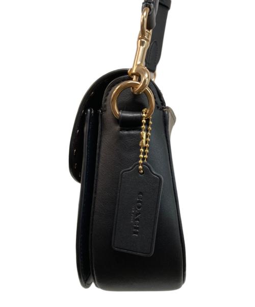 COACH（コーチ）COACH (コーチ) ジョージー サドル バッグ カラーブロック ウィズ リベット ブラック×ブラウンの古着・服飾アイテム